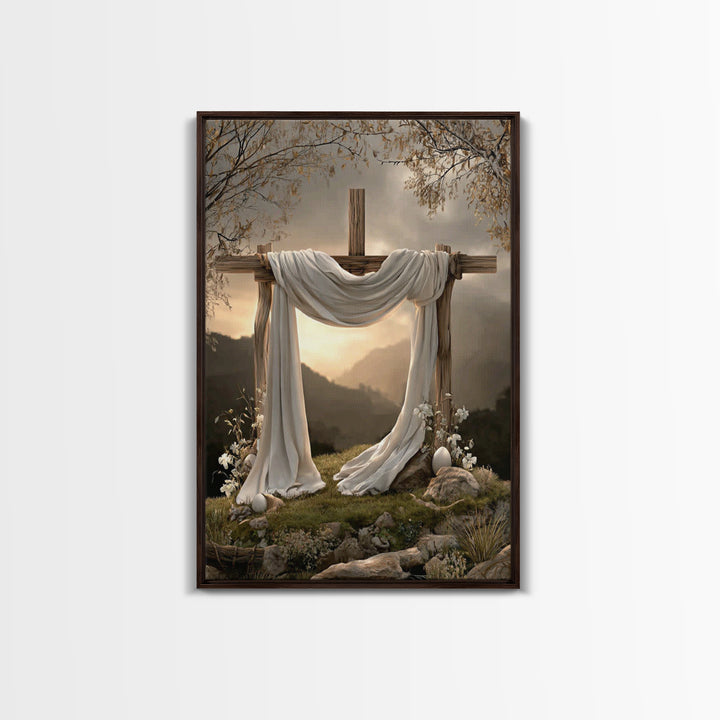 Light of Salvation | Framed Canvas Print | Christian Art Canvas | Christian Wall Art | Christian Painting | Christian Christmas Art