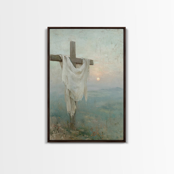 Hilltop Mercy – Framed Canvas Print – Christian Wall Art – Christian Art Canvas – Christian Painting – Christian Christmas Art