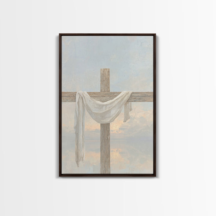 Cross of Renewal, Framed Canvas Print, Christian Wall Art, Christian Art Canvas, Christian Painting, Christian Christmas Art