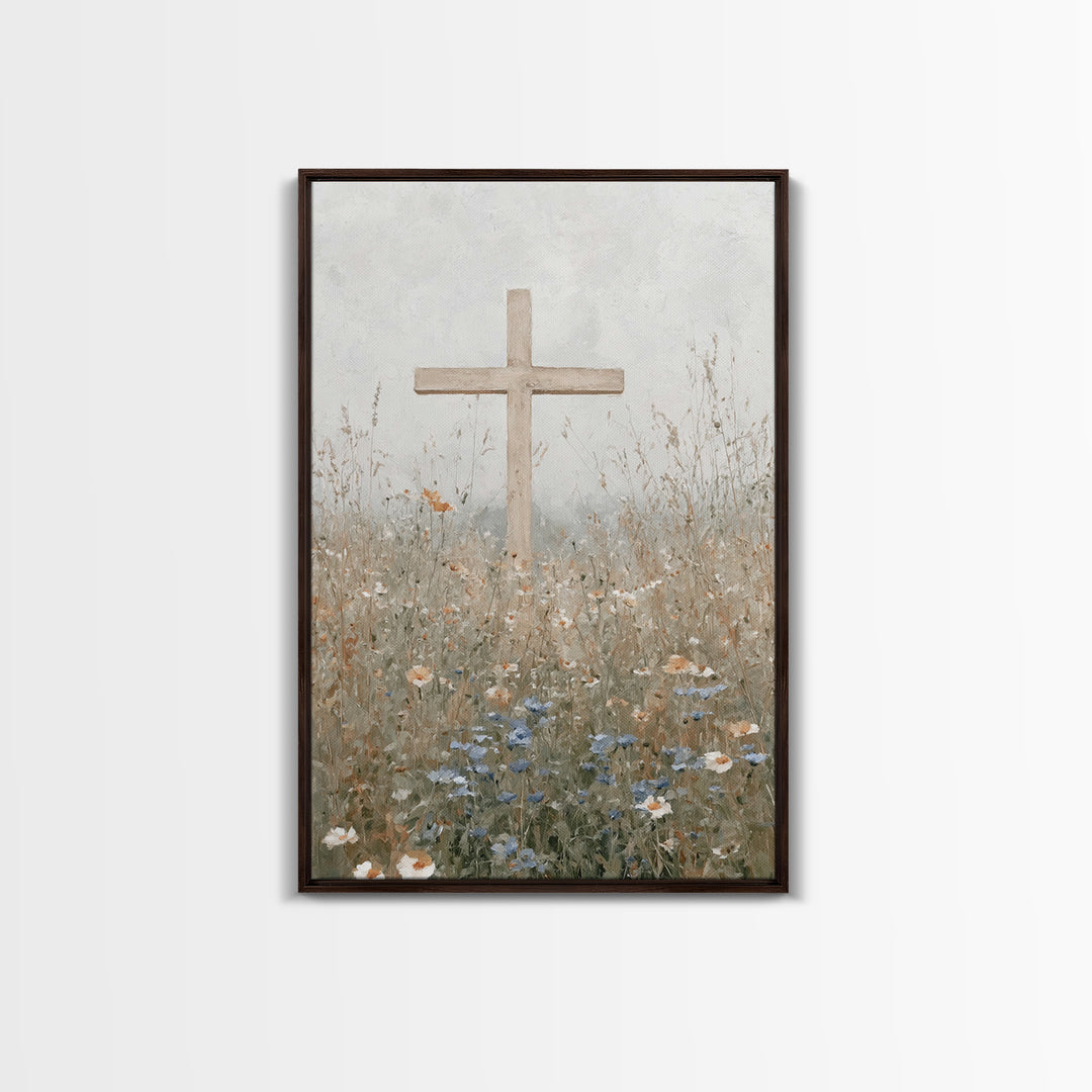 Fields Of Grace, Framed Canvas Print, Christian Art Canvas, Christian Wall Art, Christian Art Print, Christian Decor