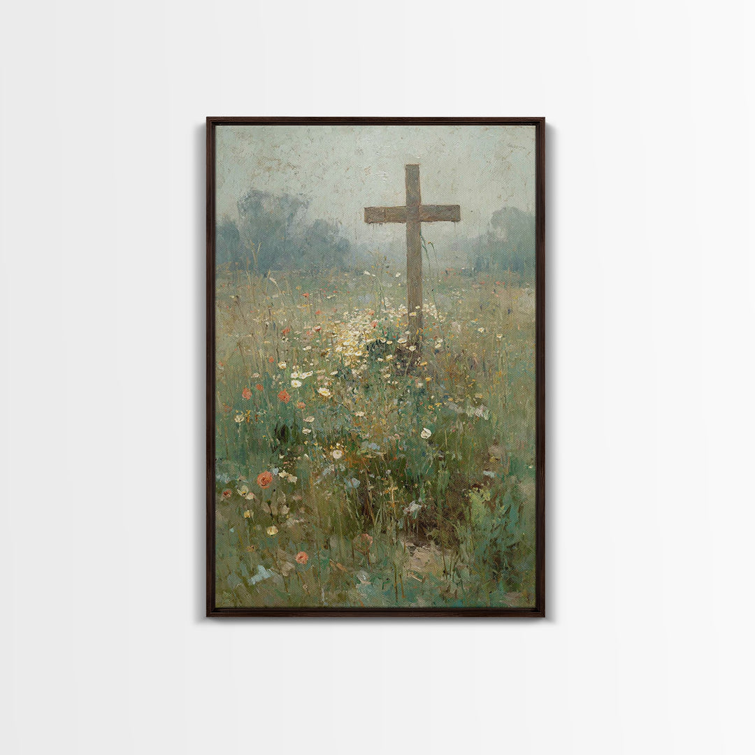 Garden Of Peace, Framed Canvas Print, Christian Wall Art, Christian Art Canvas, Christian Paintings, Christian Christmas Art