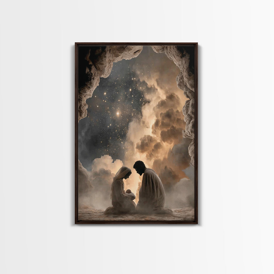 Nativity Night | Framed Canvas Print | Christian Wall Art | Christian Art Canvas | Jesus Christmas Art | Christian Painting