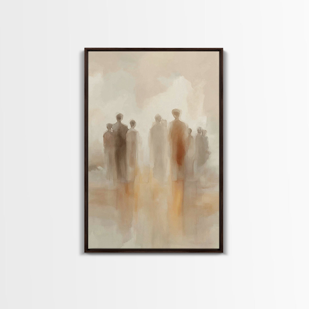 Silent Fellowship - Framed Canvas Print - Christmas Art - Christian Wall Art - Christian Decor - Jesus Painting - Christian Art Canvas