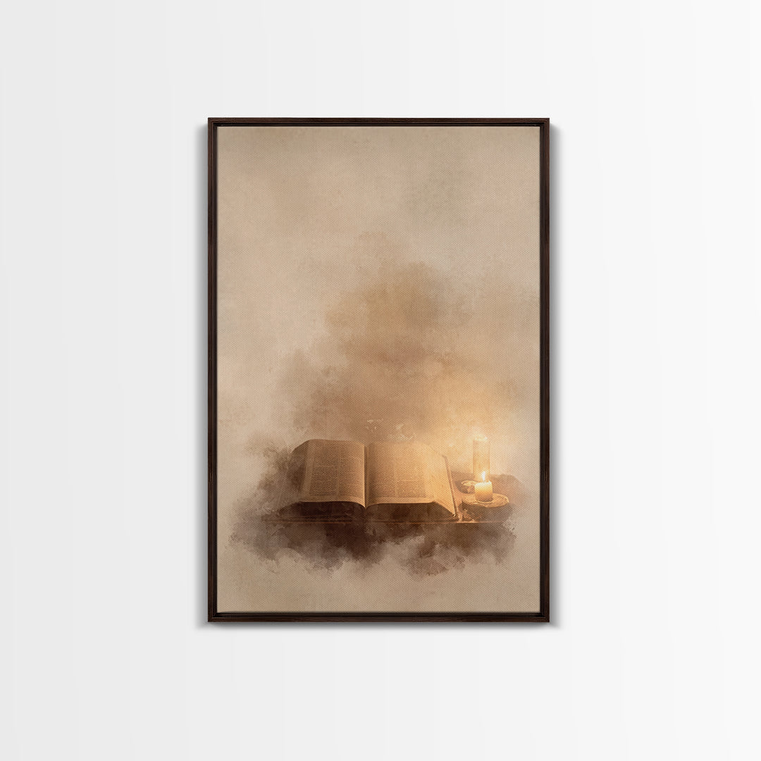 Sacred Illumination - Framed Canvas Print - Christian Art Canvas - Christian Decor - Jesus Painting - Christian Wall Art - Christmas Art