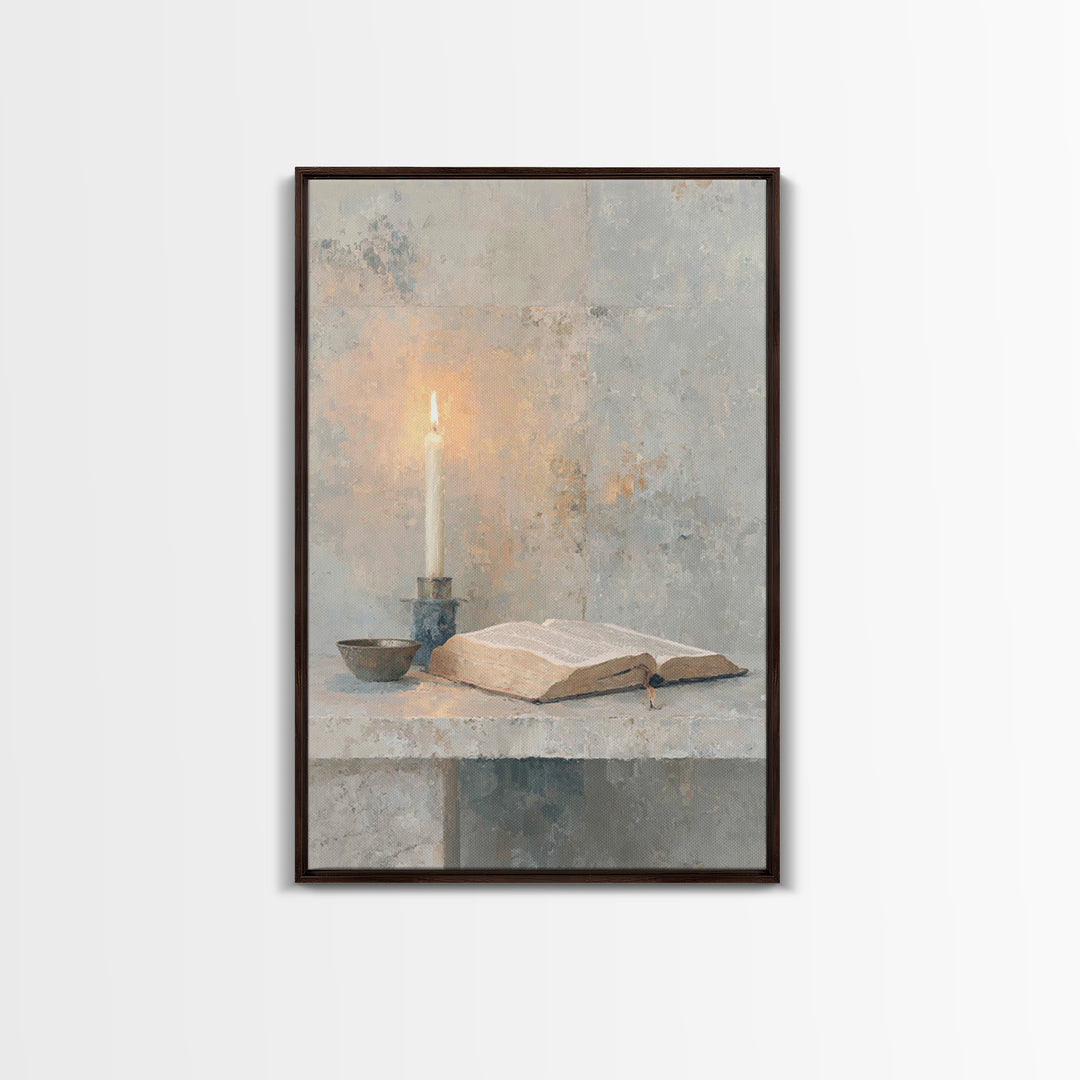Enduring Scripture - Framed Canvas Print - Christian Art Canvas - Christian Wall Art - Jesus Painting - Christian Decor - Christmas Art