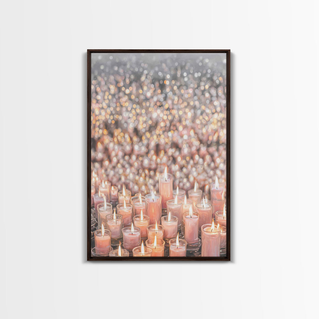 Candlelight Blessings – Framed Canvas Print – Christian Wall Art – Christmas Art Prints – Christian Art Canvas – Subtle Christian Art – Chr
