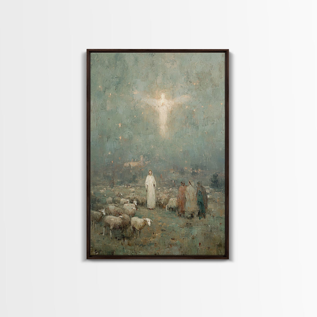 Heavenly Herald – Framed Canvas Print – Christian Wall Art – Christian Art Canvas – Christian Christmas Art – Jesus Painting – Christian De