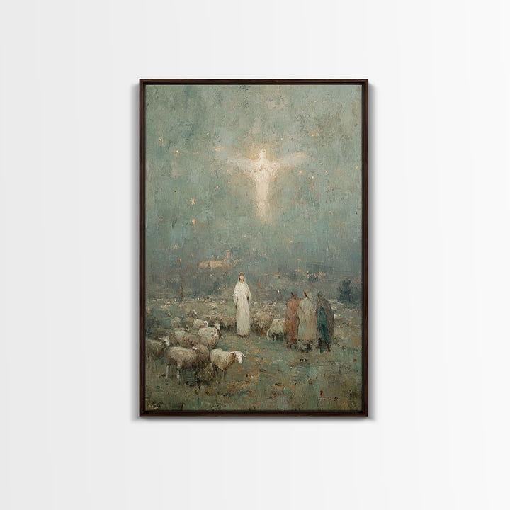 Heavenly Herald – Framed Canvas Print – Christian Wall Art – Christian Art Canvas – Christian Christmas Art – Jesus Painting – Christian De