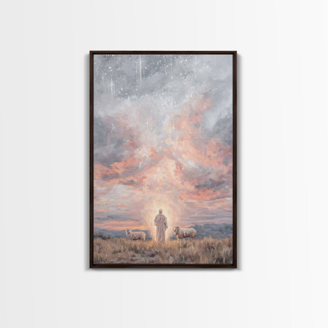 Dawn Of Promise – Framed Canvas Print – Christian Art Canvas – Christian Wall Art – Subtle Christian Art – Christian Christmas Art – Christ