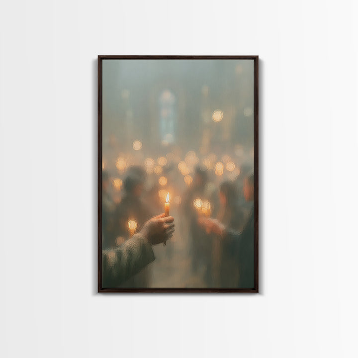Soft Prayer Glow | Framed Canvas Print | Christian Wall Art | Christian Art Canvas | Minimalist Christian Art | Subtle Christian Art | Chri