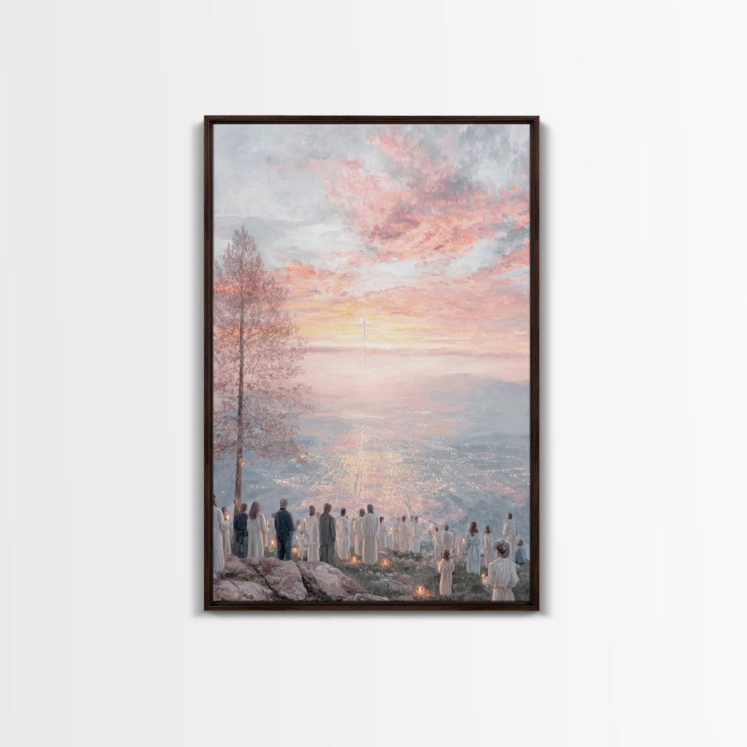 Radiant Horizon | Framed Canvas Print | Christian Christmas Art | Christian Wall Art | Large Christian Art | Modern Christian Painting | Ch