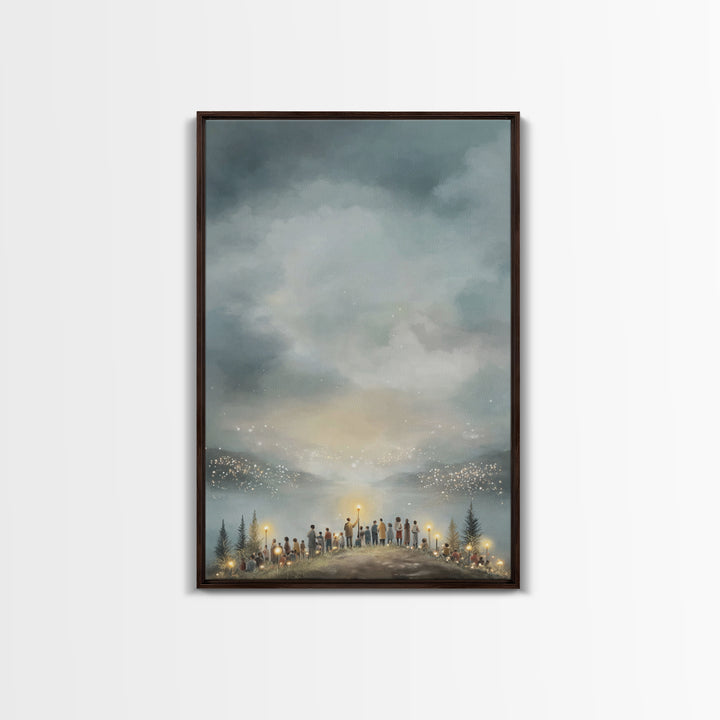Celestial Watch | Framed Canvas Print | Christian Wall Art | Subtle Christian Paintings | Christmas Art Prints | Christian Art Canvas | Chr