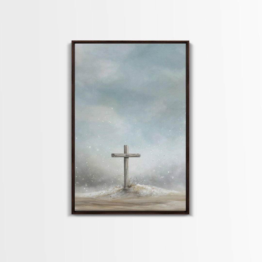 Silent Hill Prayer, Framed Canvas Print, Christian Art Prints, Christian Wall Art, Moody Christian Art, Christian Christmas Art, Christian