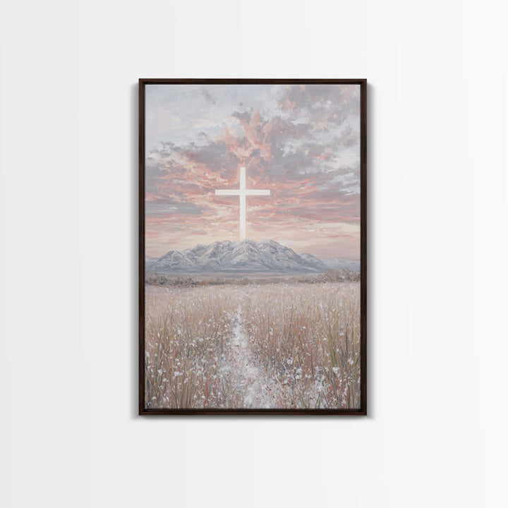 Field Of Mercy | Framed Canvas Print | Christian Wall Art | Christian Art Canvas | Minimalist Christian Art | Christian Paintings | Christi