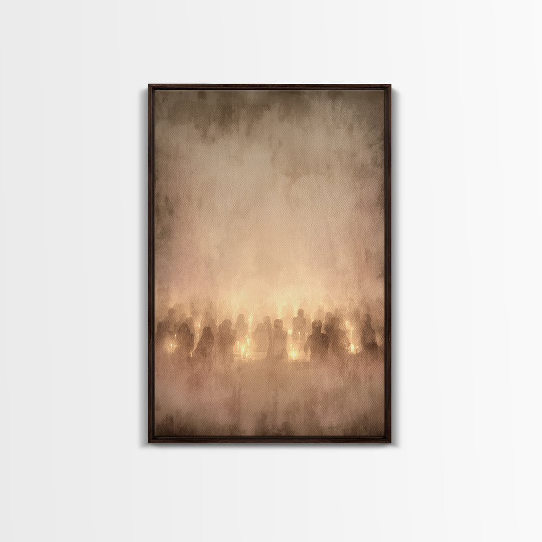 Lanterns Of Hope – Framed Canvas Print – Christian Christmas Art – Christian Art Canvas – Christian Wall Art – Christmas Wall Art – Moody C