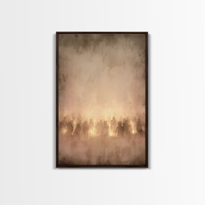 Lanterns Of Hope – Framed Canvas Print – Christian Christmas Art – Christian Art Canvas – Christian Wall Art – Christmas Wall Art – Moody C
