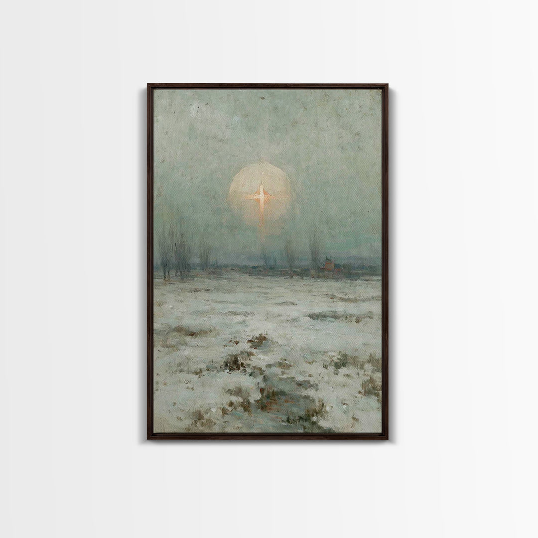 Snowfall Glory – Framed Canvas Print – Christian Wall Art – Christian Art Canvas – Christmas Art Prints – Moody Christian Art – Christian D