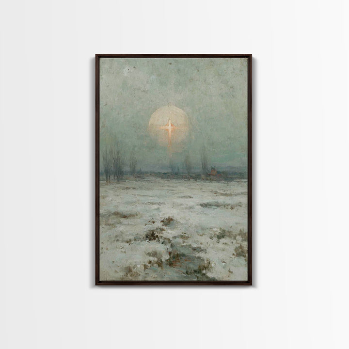Snowfall Glory – Framed Canvas Print – Christian Wall Art – Christian Art Canvas – Christmas Art Prints – Moody Christian Art – Christian D