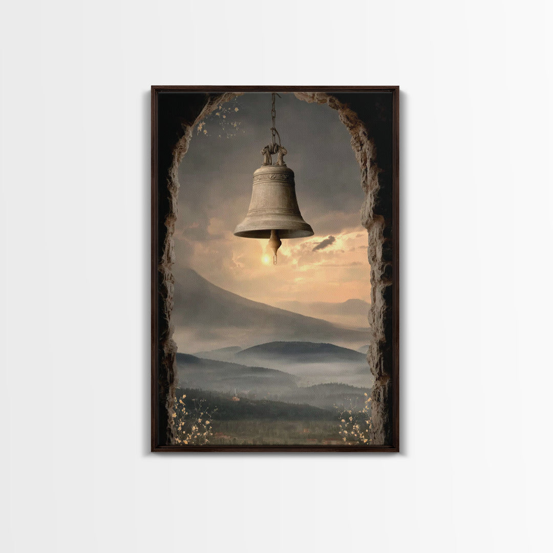 Hillside Bell Peace | Framed Canvas Print | Christian Wall Art | Christian Art Canvas | Christian Gift | Christian Decoration