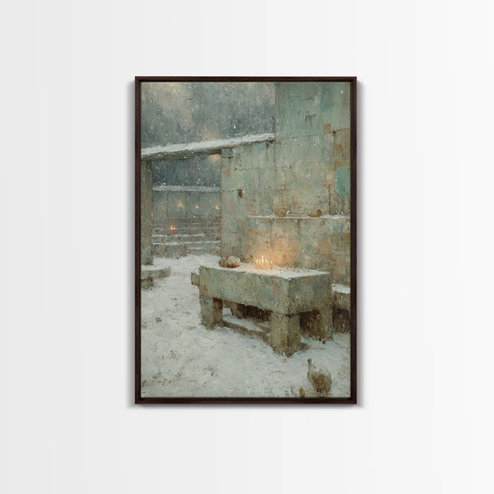 Sacred Mist Figures | Framed Canvas Print | Christian Art Canvas | Christian Wall Art | Abstract Christian Art | Moody Christian Art | Chri