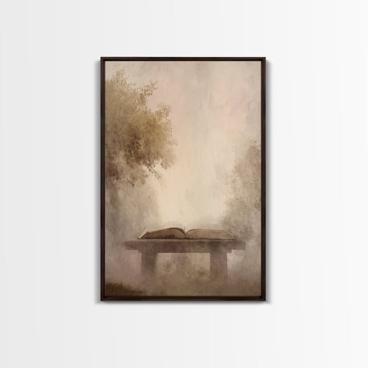 Misty Word Refuge | Framed Canvas Print | Christian Wall Art | Christian Art Canvas | Christian Gift | Subtle Christian Art