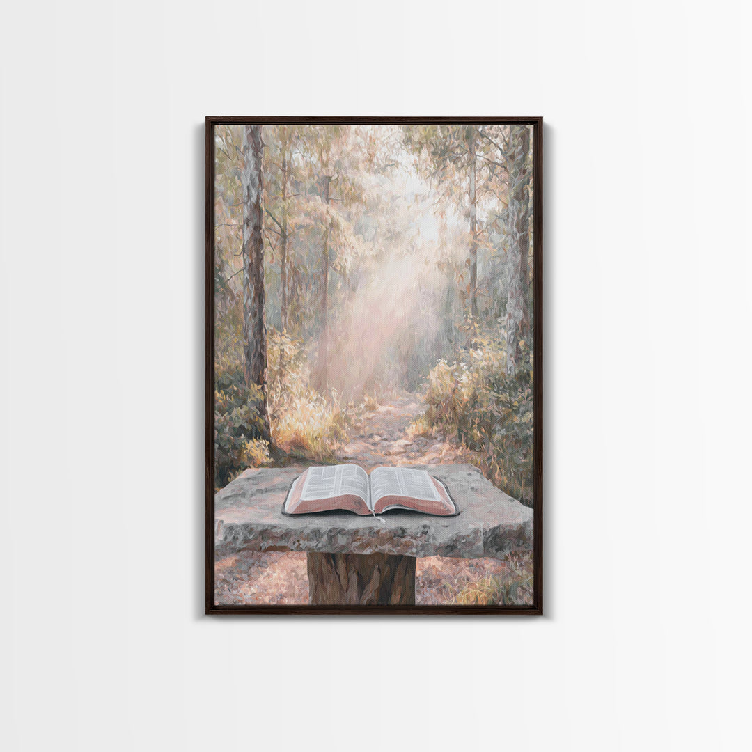 Morning Path Scripture, Framed Canvas Print, Christian Wall Art, Christian Art Canvas, Christian Gift, Minimalist Christian Art