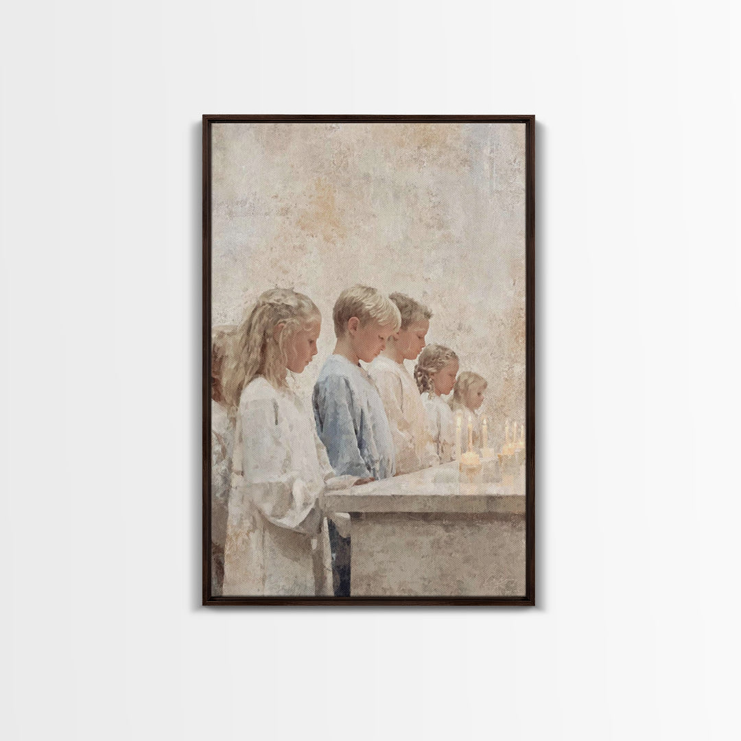 Children Of Light – Framed Canvas Print – Christian Wall Art – Christian Art Canvas – Christmas Art – Christian Decor – Christian Gift Idea