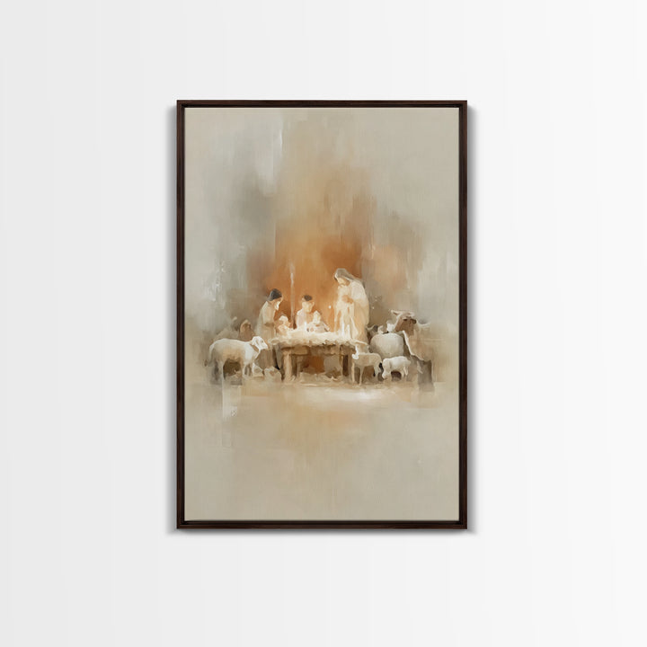 Holy Nativity – Framed Canvas Print – Christian Christmas Art – Christian Wall Art – Christmas Art Prints – Christian Decor – Christian Gif