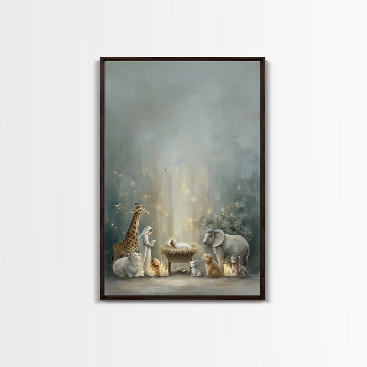 Starborn Peace – Framed Canvas Print – Christian Christmas Art – Christian Wall Art – Jesus Painting – Christmas Canvas Wall Art – Christia