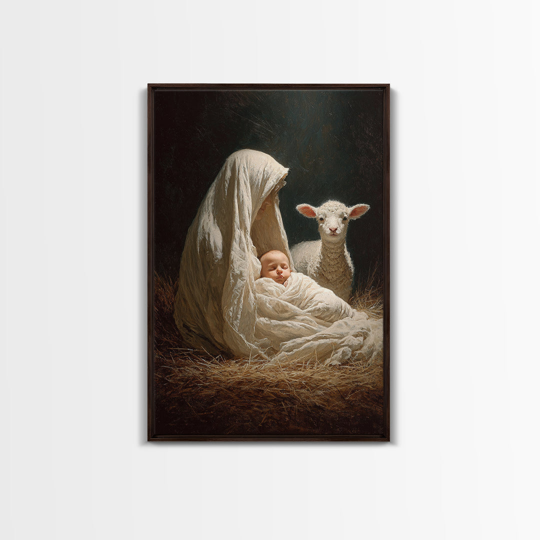 Radiant Child Promise – Framed Canvas Print – Christian Wall Art – Christian Christmas Art – Jesus Painting – Christmas Art Framed – Christ