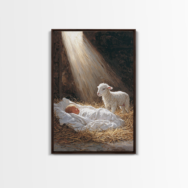 Soft Bethlehem Dawn – Framed Canvas Print – Christian Wall Art – Christmas Canvas Wall Art – Christian Art Canvas – Jesus Painting – Christ