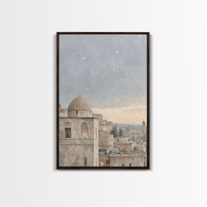 Star of Promise – Framed Canvas Print – Christian Art Canvas – Christmas Wall Art – Christian Christmas Art – Vintage Christian Painting –