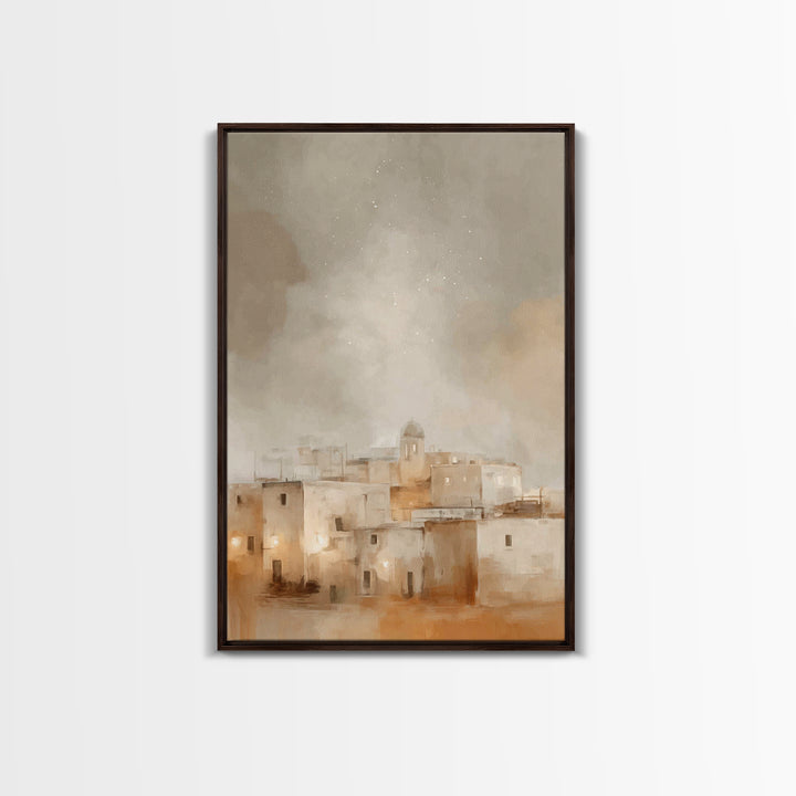 Bethlehem Rising | Framed Canvas Print | Christian Christmas Art | Vintage Christian Art | Christmas Wall Art | Christian Art Canvas | Chri