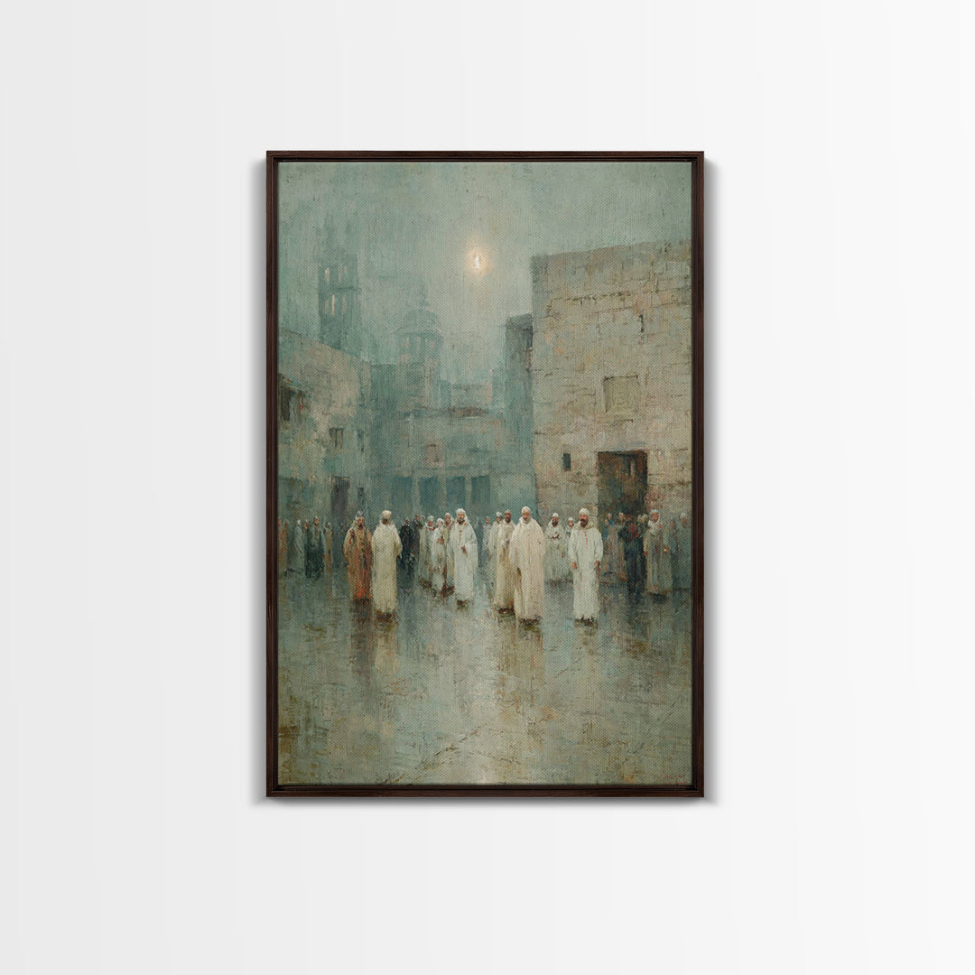 Desert Gathering – Framed Canvas Print – Christian Wall Art – Christian Art Canvas – Christmas Art – Jesus Painting – Christian Decor