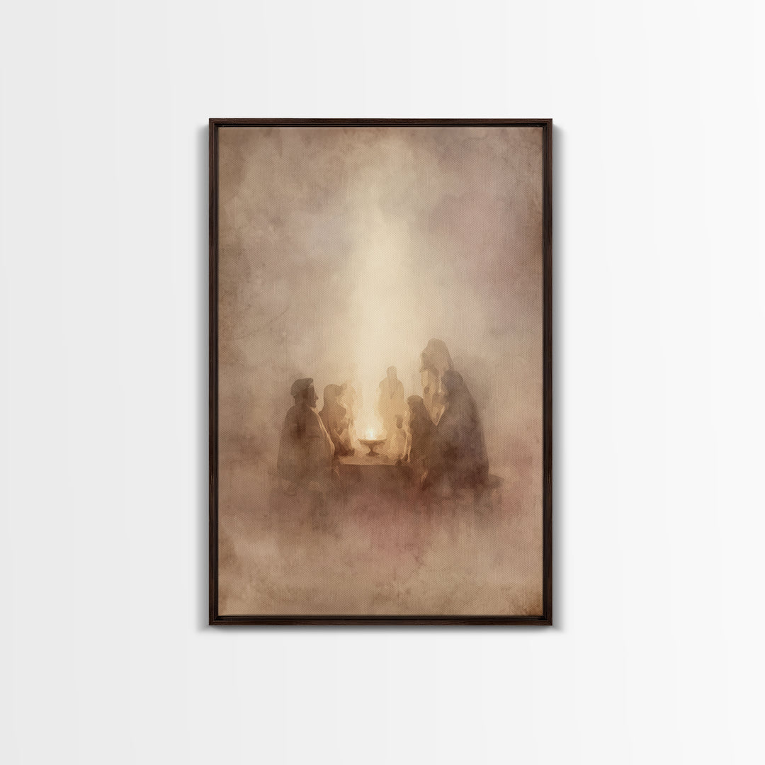 Sacred Circle – Framed Canvas Print – Christian Art – Christian Wall Art – Subtle Christian Art – Christian Canvas Art – Christian Painting