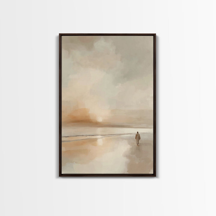Gentle Horizon – Framed Canvas Print – Christian Art Canvas – Christian Wall Art – Minimalist Christian Art – Jesus Painting – Christian Ar