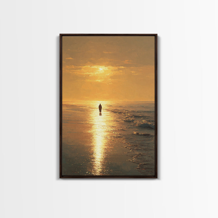 Golden Tide – Framed Canvas Print – Christian Art Canvas – Christian Painting – Jesus Painting – Christian Wall Art – Christian Christmas A