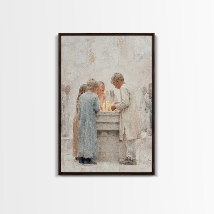 Children Of Light – Framed Canvas Print – Christian Wall Art – Christian Art Canvas – Christian Art – Christmas Art – Christian Gift Ideas
