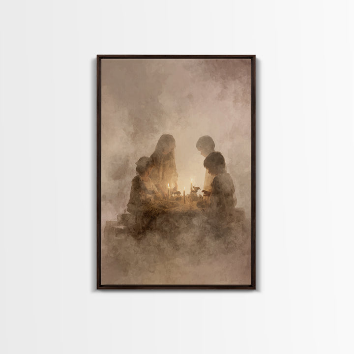 Bethlehem Candles – Framed Canvas Print – Christian Wall Art – Christian Christmas Decorations – Christian Art Canvas – Christmas Art – Chr