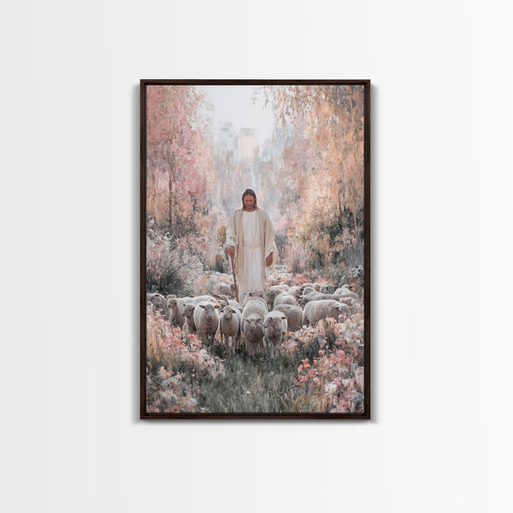 Garden Of Peace – Framed Canvas Print – Christian Wall Art – Jesus Painting – Christian Art Canvas – Christian Decor – Modern Christian Art