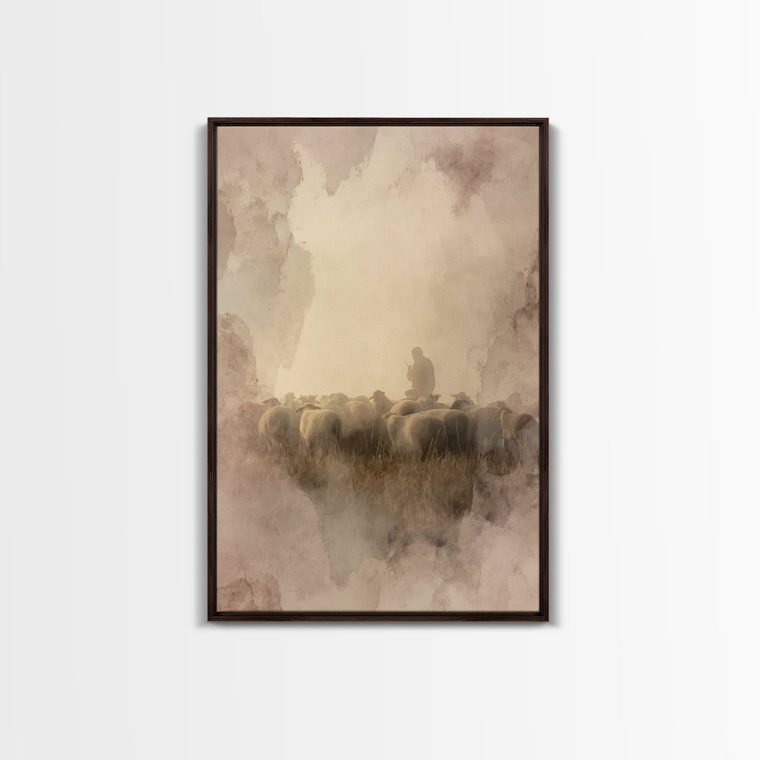 Dusty Procession – Framed Canvas Print – Christian Art Canvas – Christian Wall Art – Christian Paintings – Vintage Christian Art – Christia