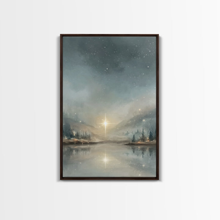 Guiding Star Reflections, Framed Canvas Print, Christian Art Canvas, Christmas Art Prints, Christian Wall Art, Modern Christian Art, Christ