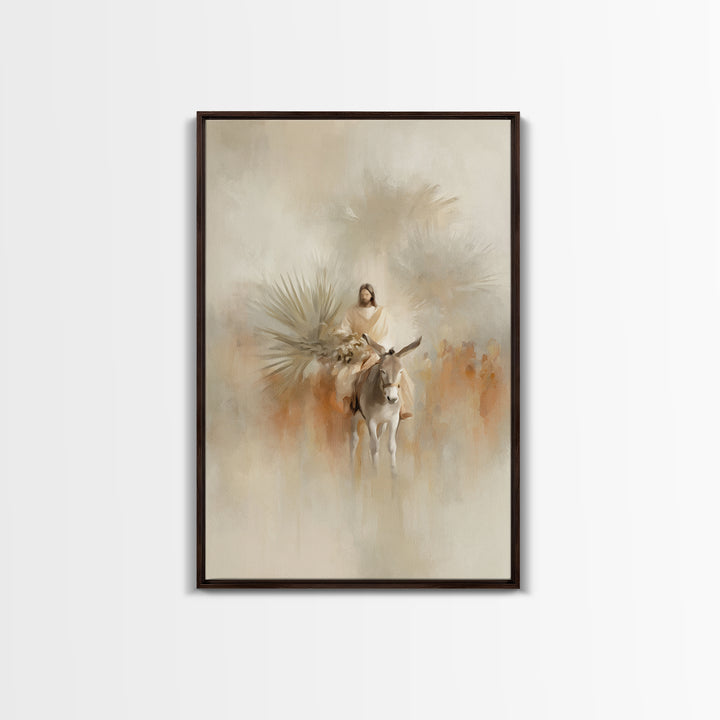 Palm Road Grace – Framed Canvas Print – Christian Wall Art – Jesus Painting – Christian Art Canvas – Christmas Art – Christian Decor