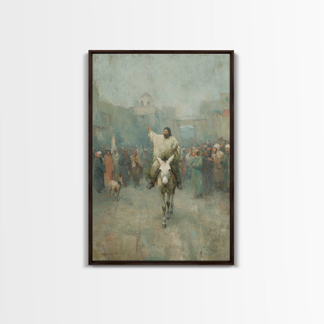 City Gate Joy – Framed Canvas Print – Christian Art Work – Jesus Painting – Christian Wall Art – Christmas Art – Christian Home Decor