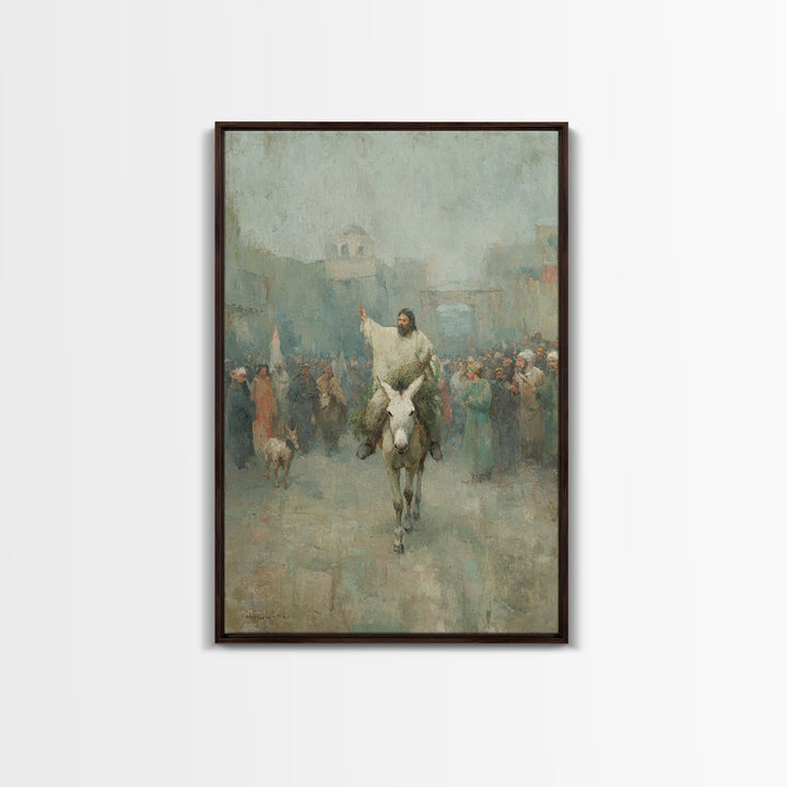 City Gate Joy – Framed Canvas Print – Christian Art Work – Jesus Painting – Christian Wall Art – Christmas Art – Christian Home Decor