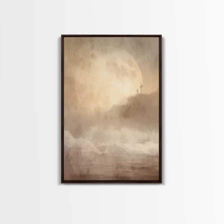 Silent Holy Passage – Framed Canvas Print – Christian Art Canvas – Christian Wall Art – Moody Christian Art – Jesus Painting