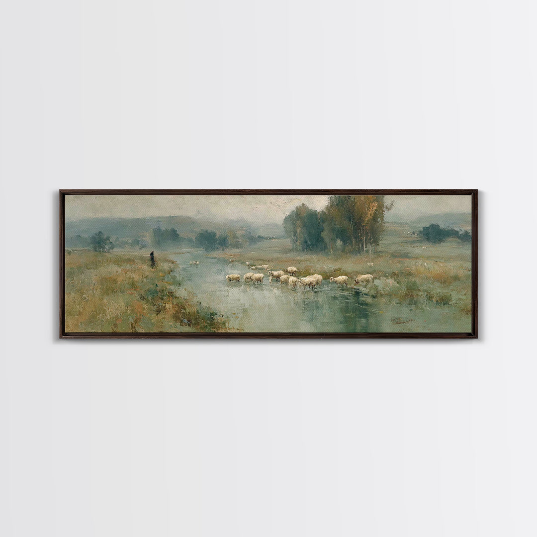 Fields Of Mercy, Framed Canvas Print, Christian Art Canvas, Christian Wall Art, Panoramic Wall Art, Jesus Painting