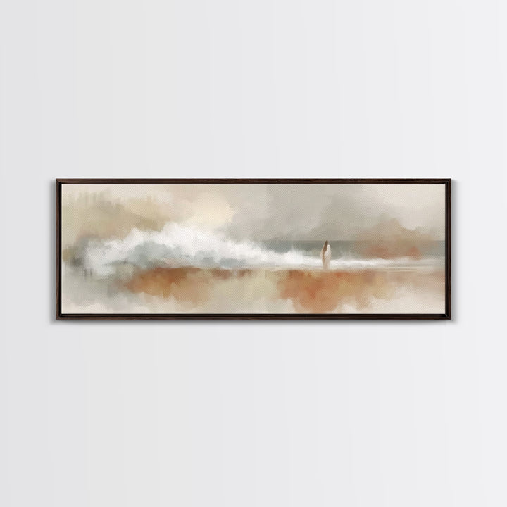 Shoreline Of Hope, Framed Canvas Print, Christian Art Canvas, Panoramic Wall Art, Jesus Painting, Modern Christian Art, Christian Gift Idea