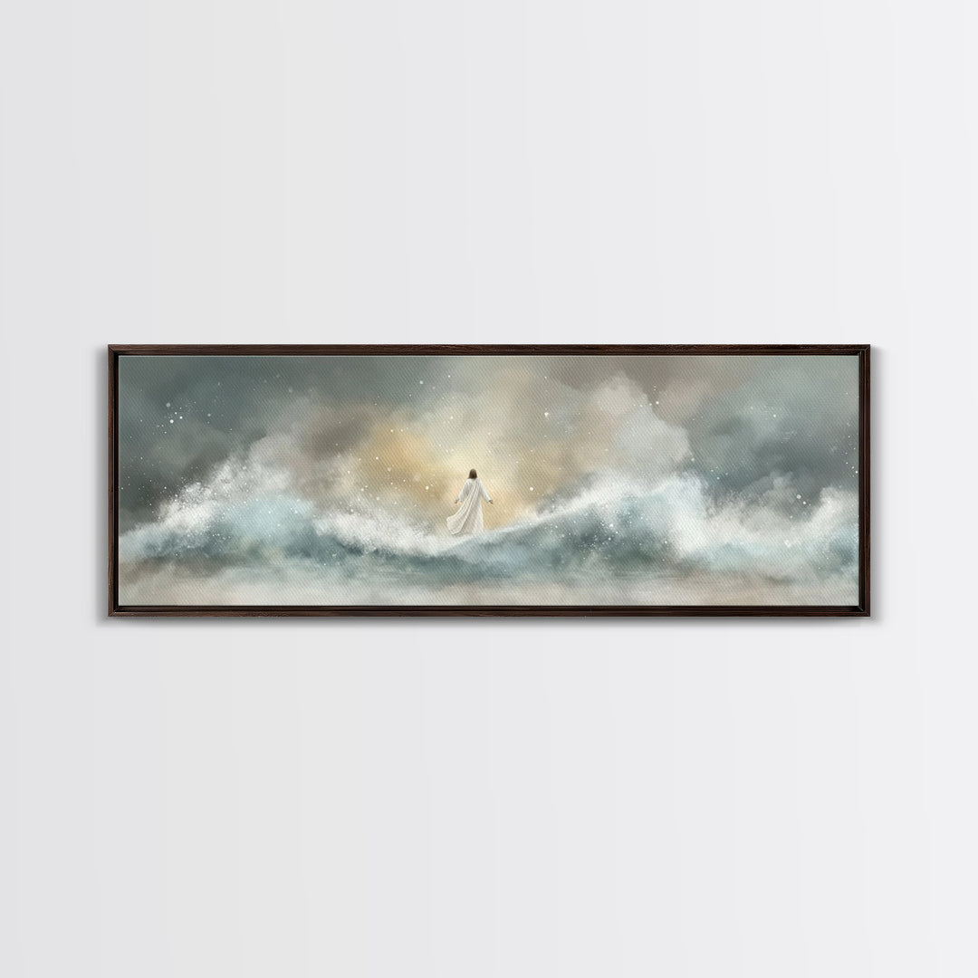 Eternal Wave Dawn – Framed Canvas Print – Christian Art Canvas – Panoramic Painting – Jesus Wall Art – Christian Art – Christian Gift