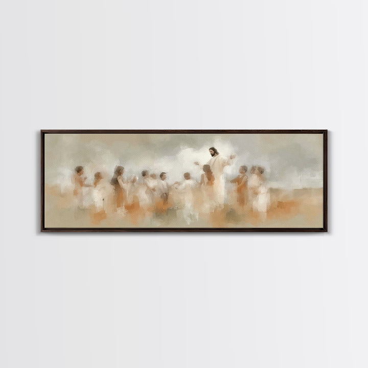 Blossoms Of Grace – Framed Canvas Print – Christian Wall Art – Jesus Painting – Christian Art Canvas – Panoramic Wall Art – Christian Decor